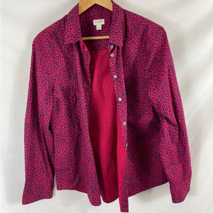 J Crew Button-up stretch cotton poplin shirt signature fit size large